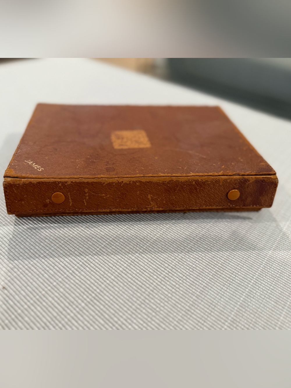Vintage Pigskin Leather Valet Box Yugoslavia Monogram James